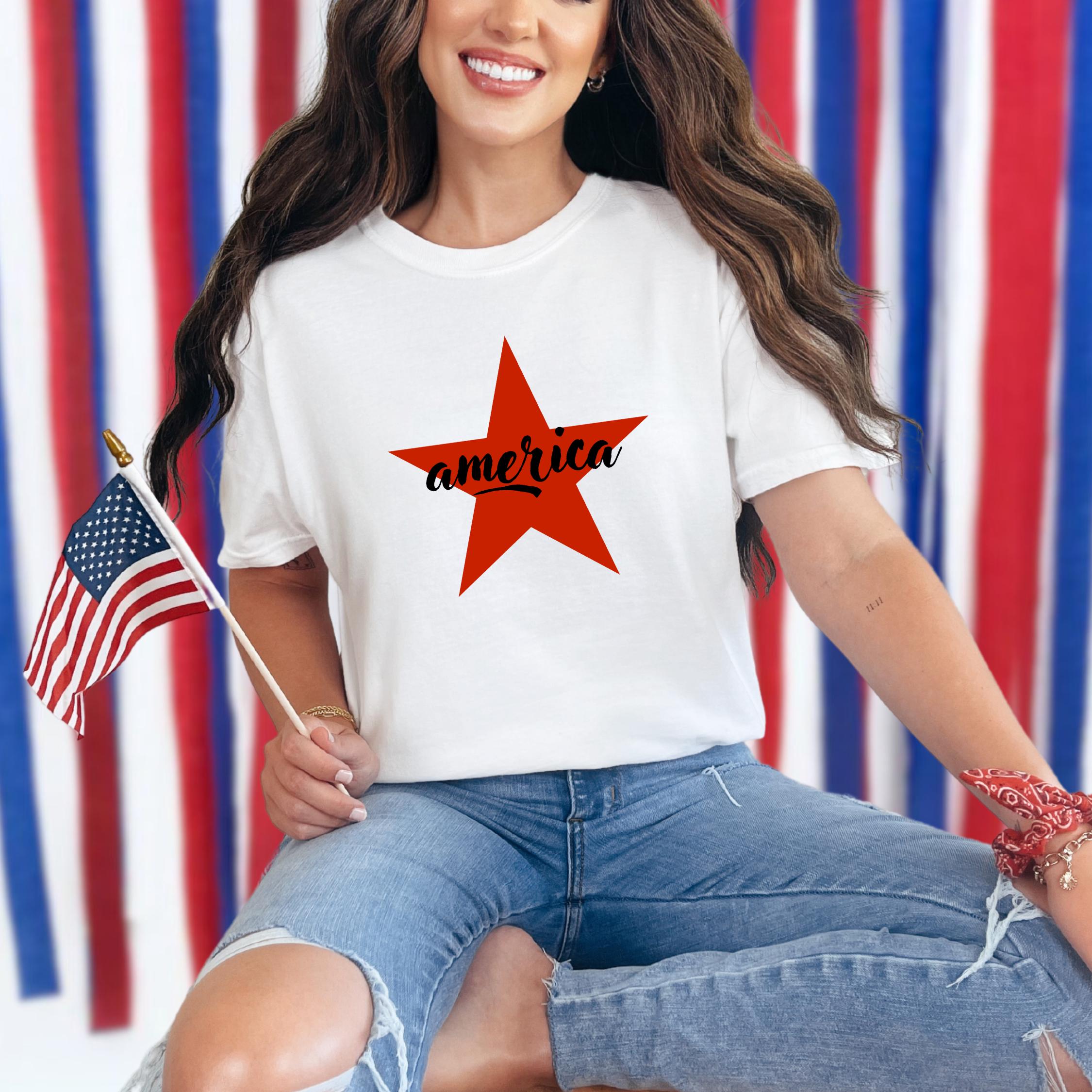 America Comfort Colors Shirt: Patriotic 4th of July Tee