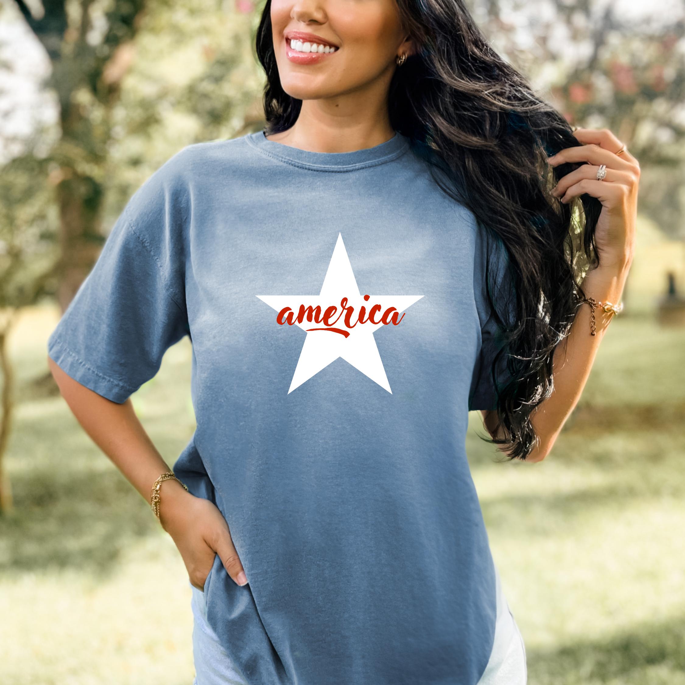 America Comfort Colors Shirt: Patriotic 4th of July Tee